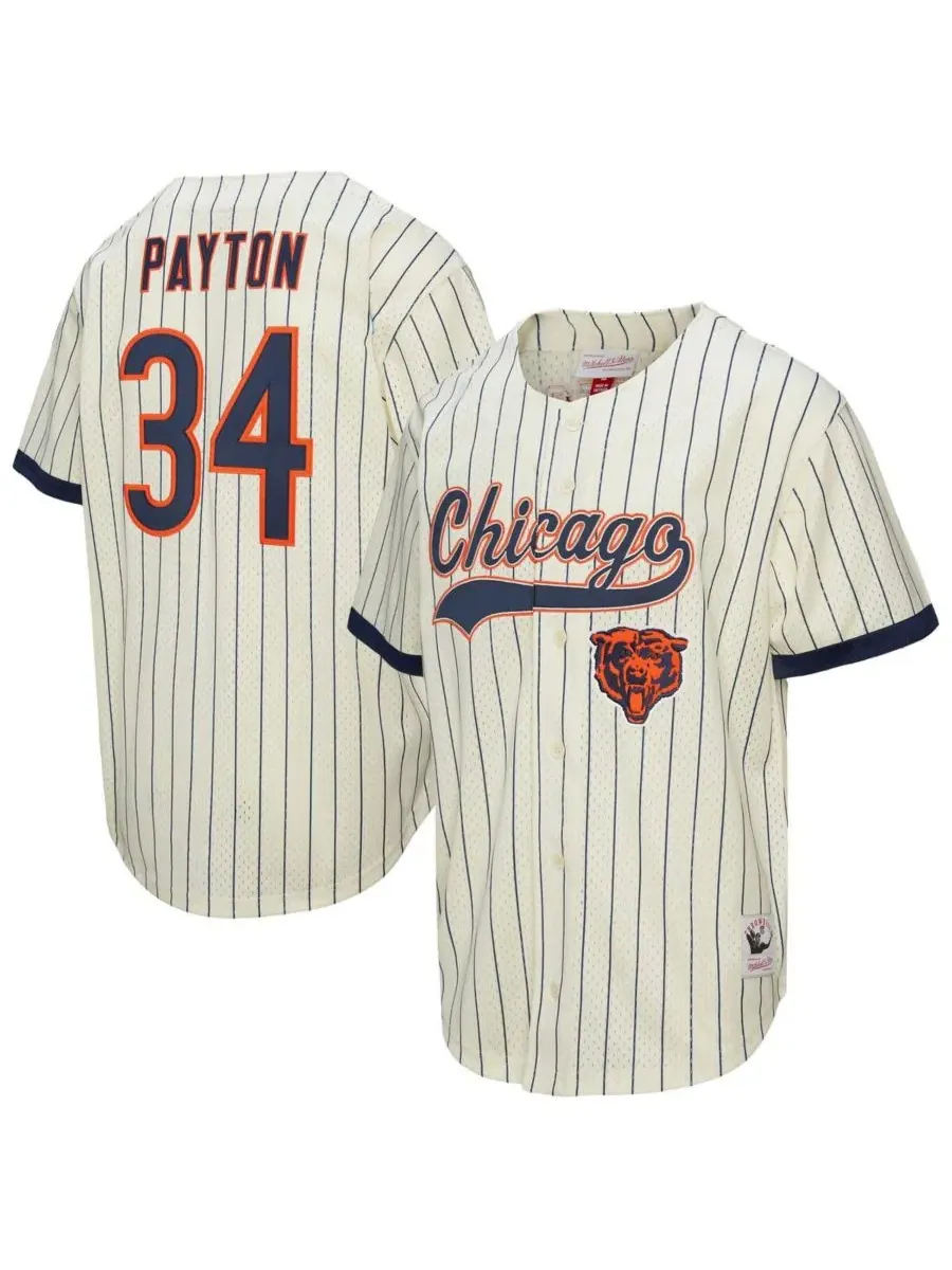 Мужская бейсбольная майка Walter Payton Cream Chicago Bears с сетчатой обложкой и номером, с