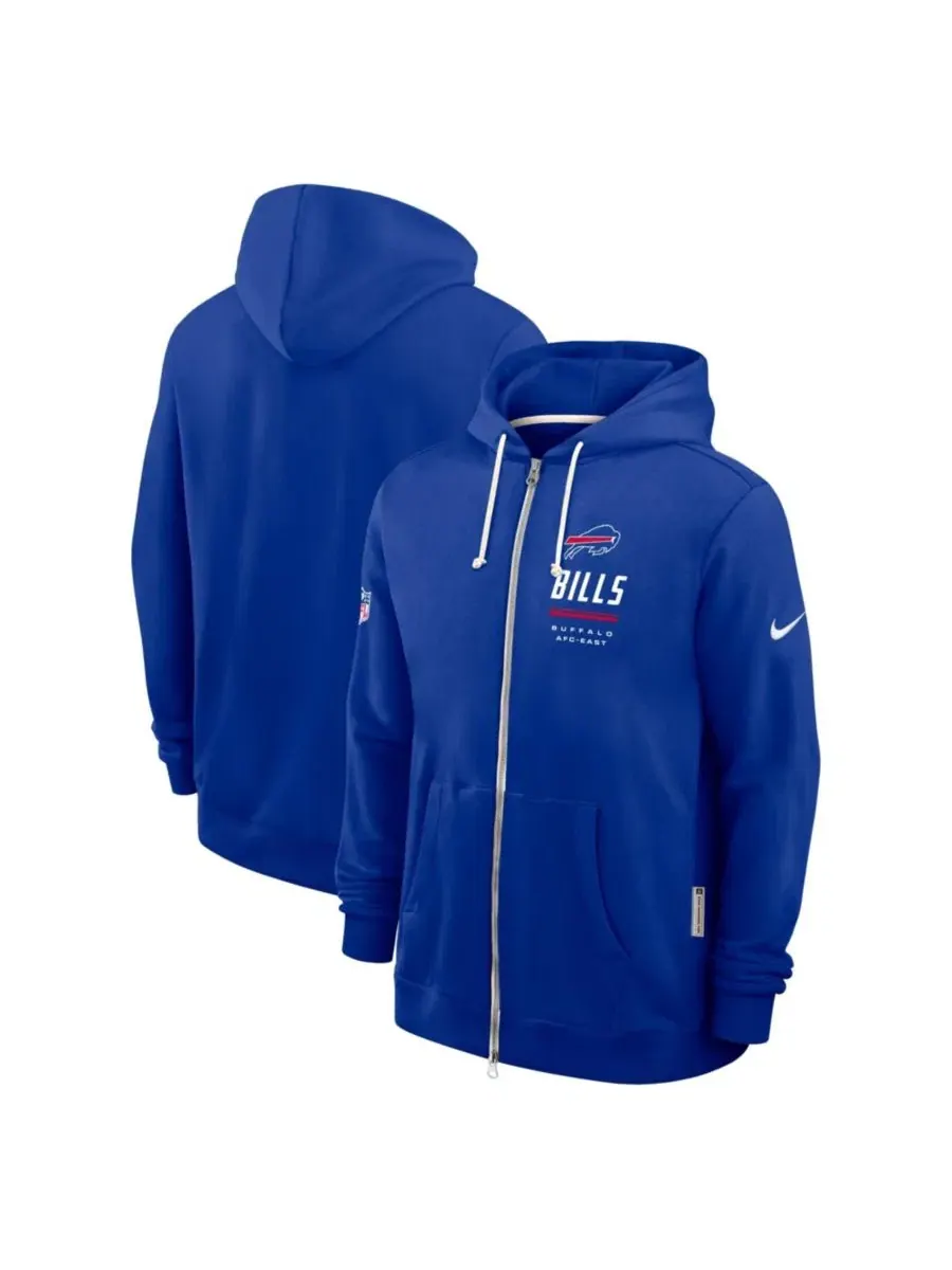 Худи с капюшоном Nike Buffalo Bills Sideline Standard Issue Dri-FIT Full-Zip