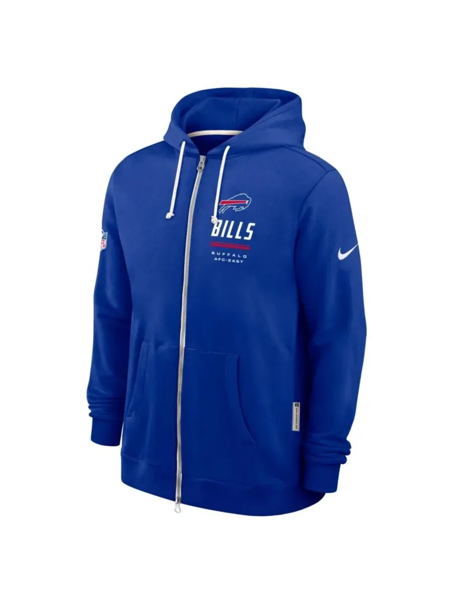 Худи с капюшоном Nike Buffalo Bills Sideline Standard Issue Dri-FIT Full-Zip — изображение 2 из 3, королевский