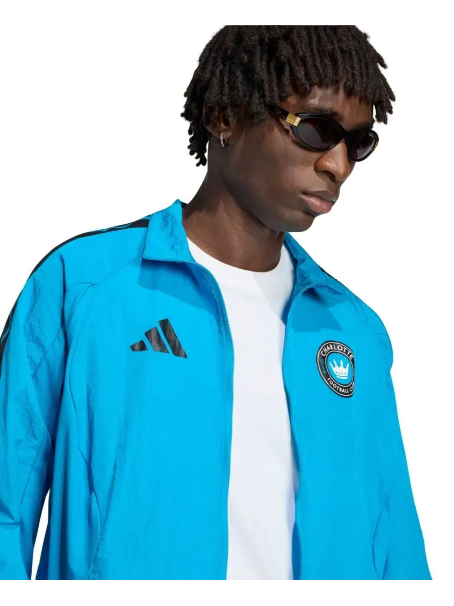 Мужская куртка-ветровка с рагланом и полноразмерной молнией, модель Charlotte FC 2026 Anthem adidas — изображение 4 из 6
