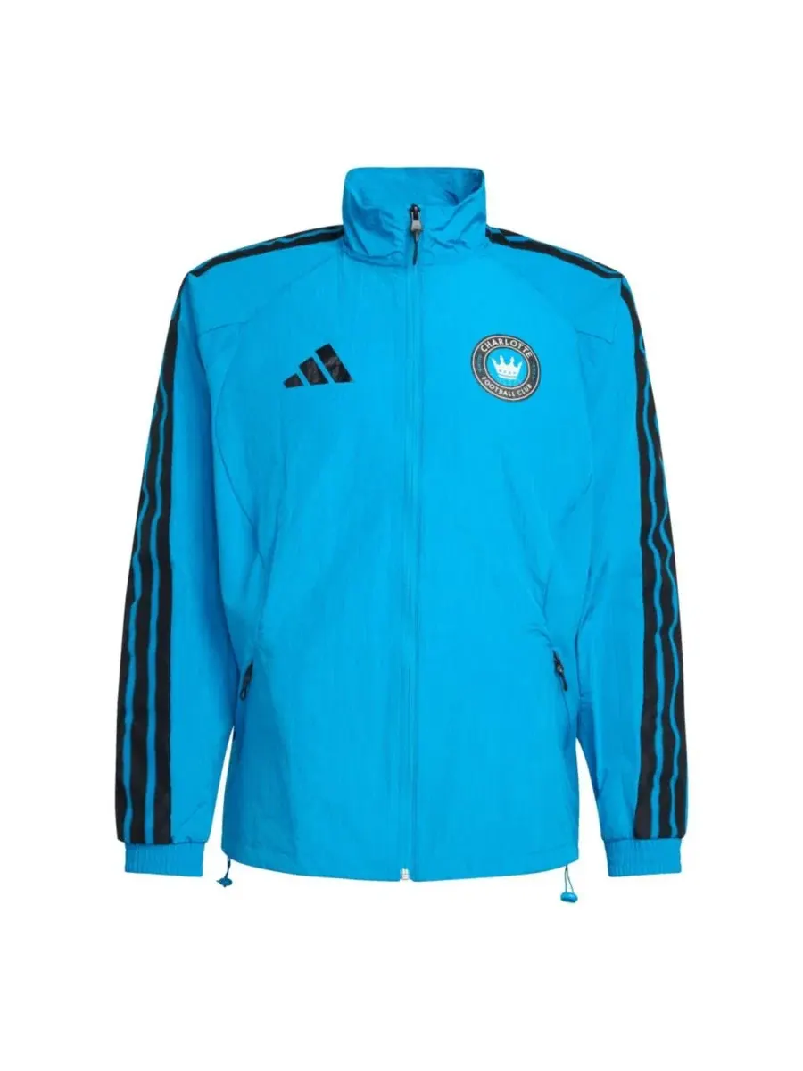 Мужская куртка-ветровка с рагланом и полноразмерной молнией, модель Charlotte FC 2026 Anthem adidas — изображение 6 из 6