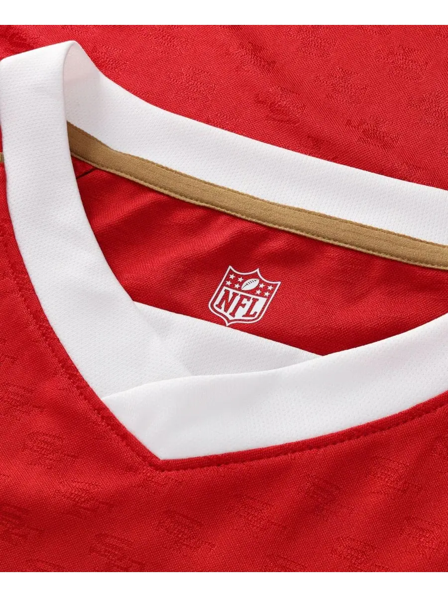 Футболка с V-образным вырезом Scarlet San Francisco 49ers Football x Football Fanatics — изображение 2 из 5, алый