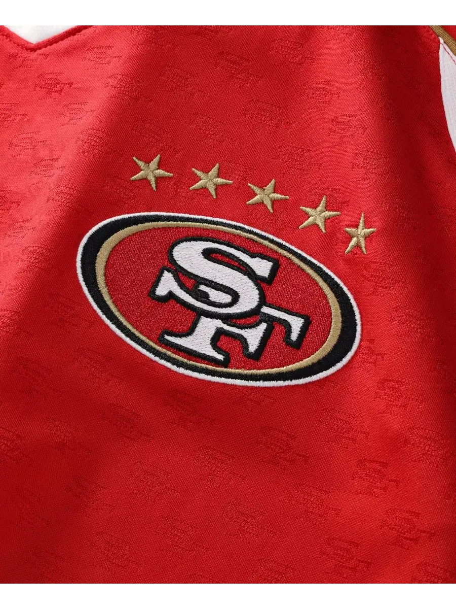 Футболка с V-образным вырезом Scarlet San Francisco 49ers Football x Football Fanatics — изображение 3 из 5, алый