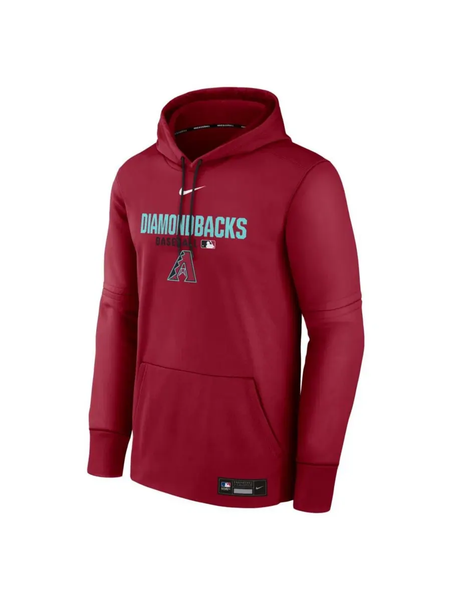 Худи с термотехнологией Therma-FIT, без рукавов, Arizona Diamondbacks Authentic Collection Nike — изображение 2 из 4, красный