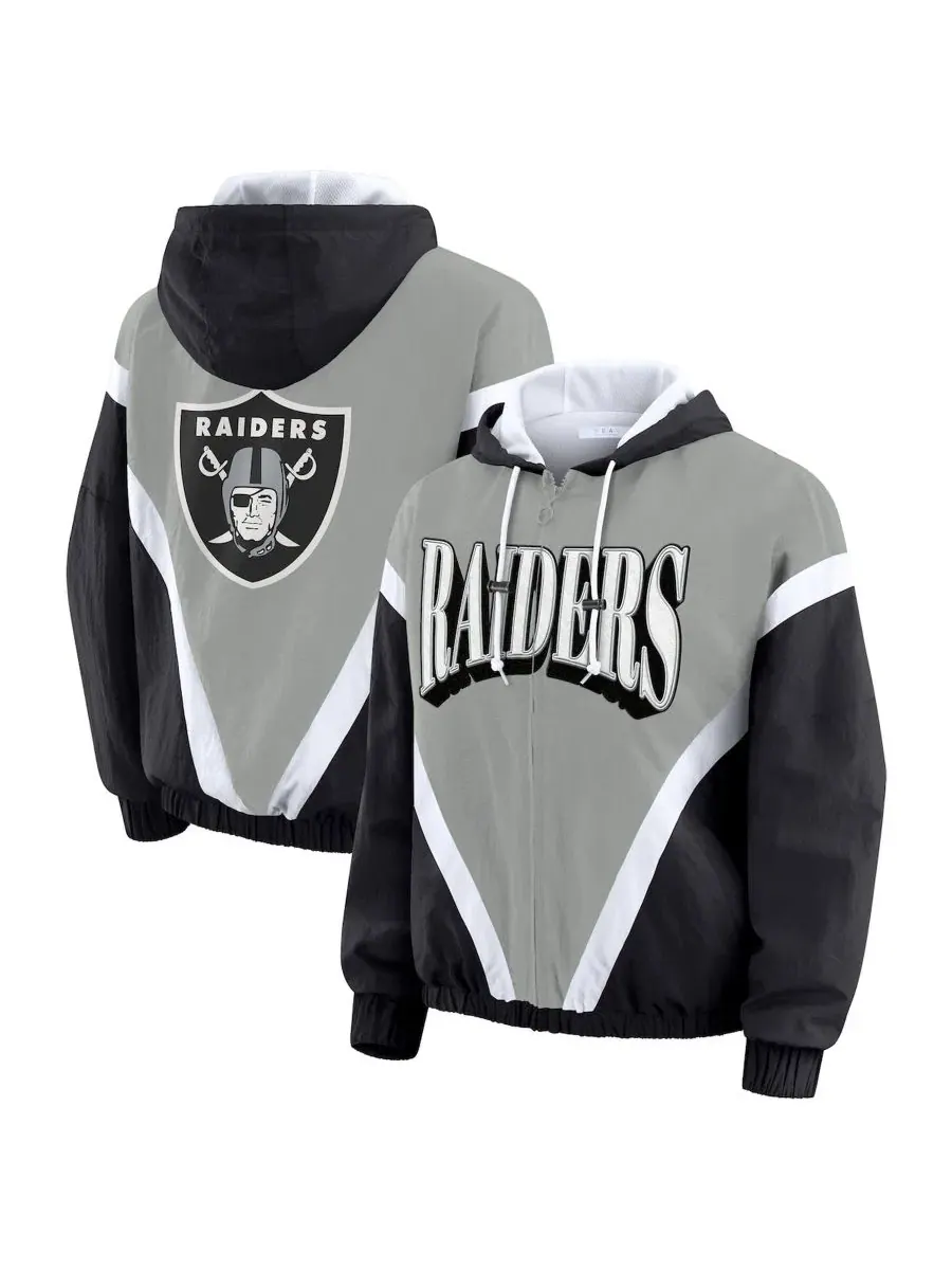 Ветровка-худи с капюшоном Las Vegas Raiders Retro Crinkle WEAR by Erin Andrews
