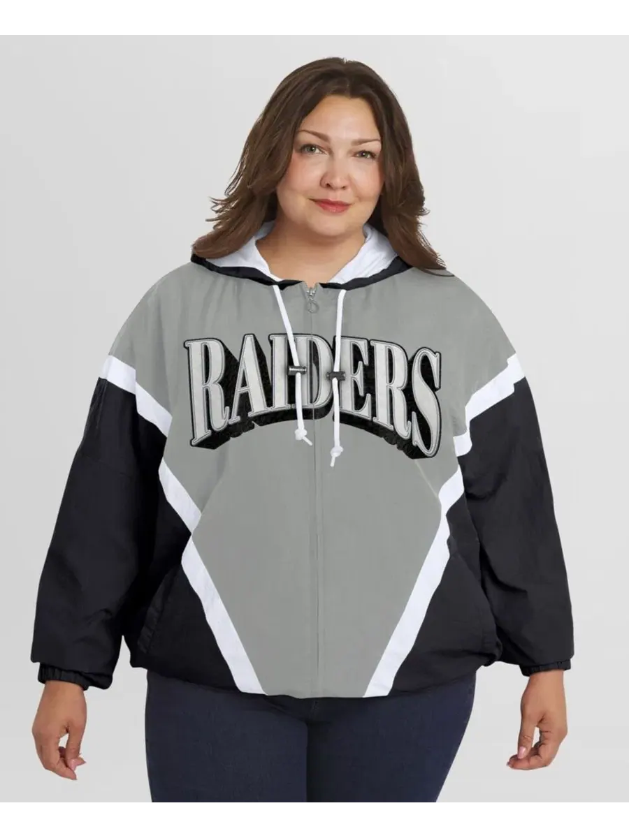 Ветровка-худи с капюшоном Las Vegas Raiders Retro Crinkle WEAR by Erin Andrews — изображение 4 из 5, черный