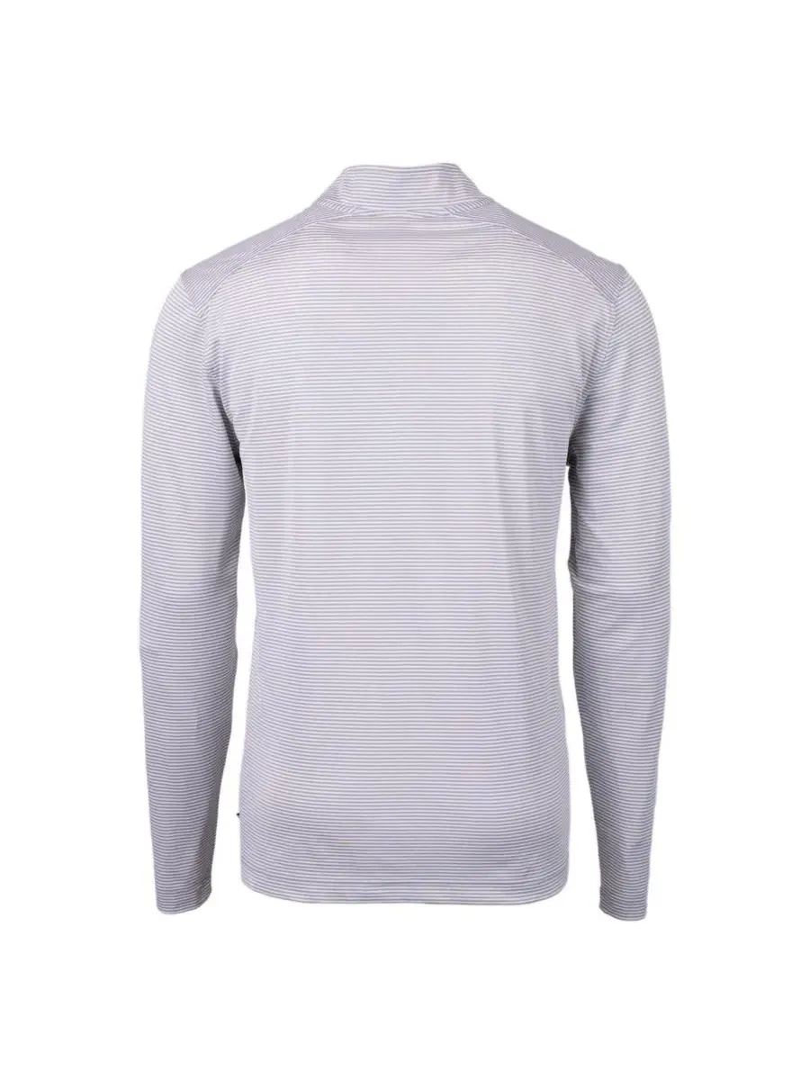 Пуловер с четверть-застежкой Alumni Logo Dry Tec Virtue Eco Pique Micro Stripe Cutter & Buck — изображение 3 из 3, серый