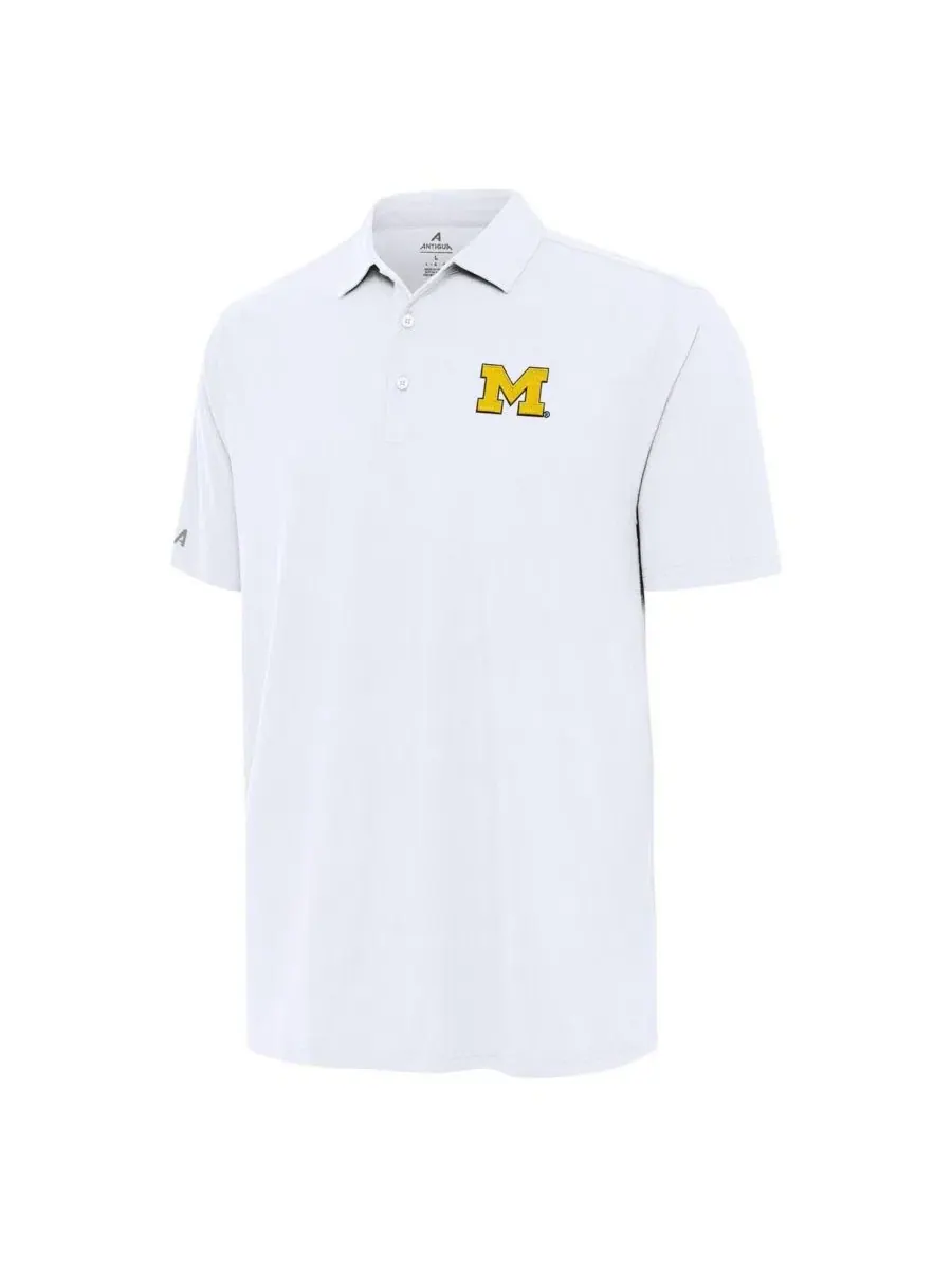 Поло с вышивкой Michigan Wolverines Antigua — изображение 2 из 3, белый
