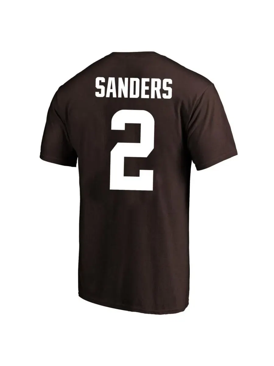 Футболка с именем и номером Shedeur Sanders Cleveland Browns Fanatics — изображение 3 из 3, коричневый