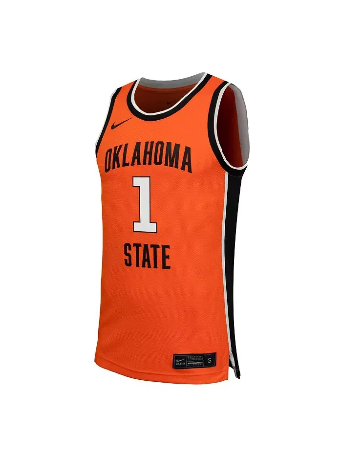 Мужская 1 оранжевая реплика баскетбольной майки Oklahoma State Cowboys Nike — изображение 2 из 3