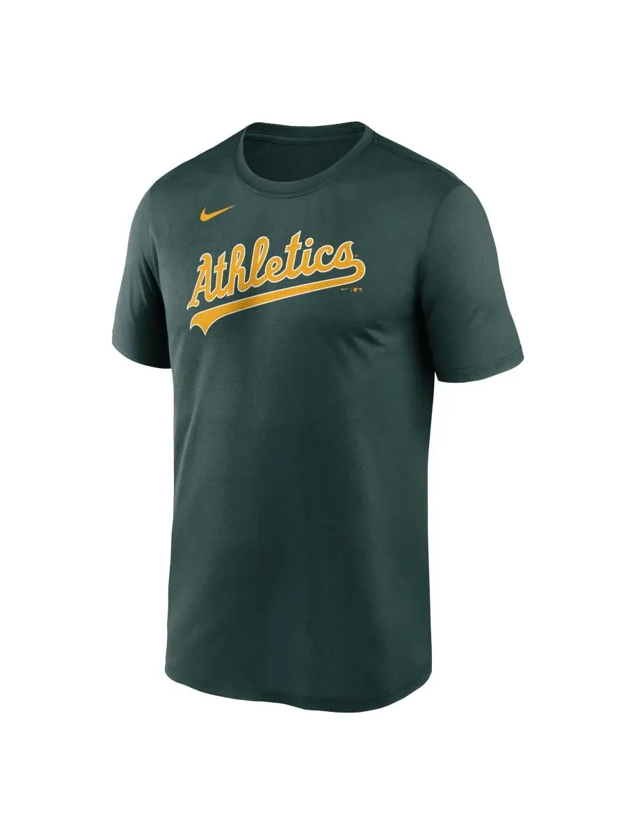 Футболка с коротким рукавом, с надписью Athletics Legend Fuse Wordmark Nike — изображение 2 из 3, зеленый