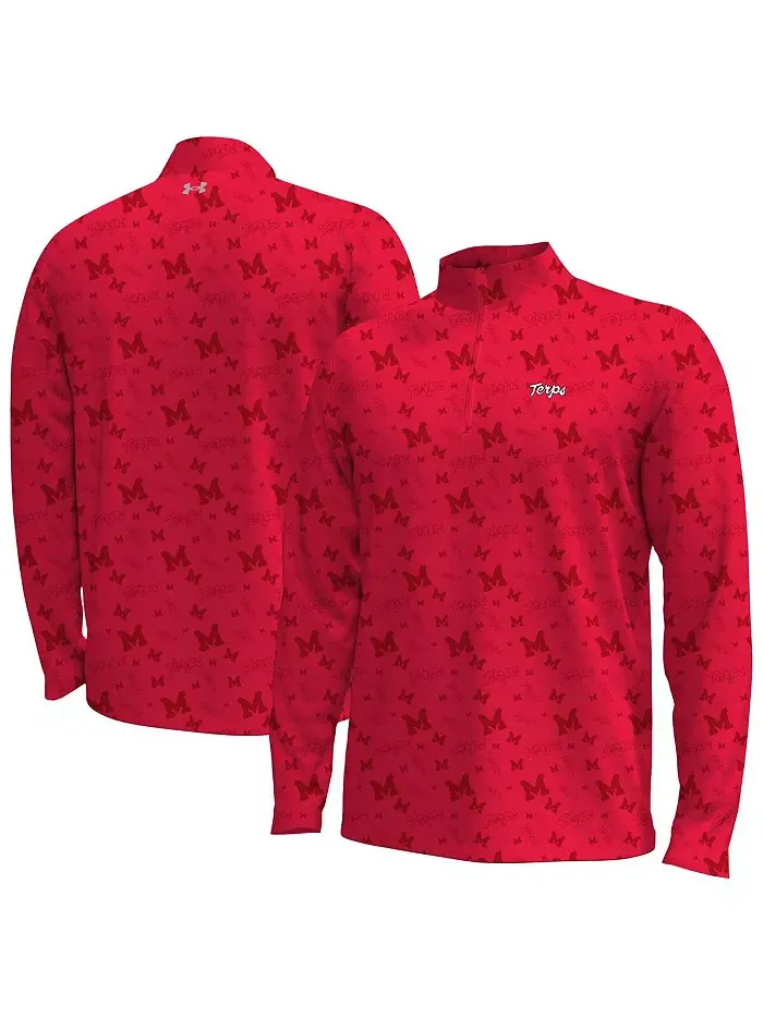 Мужская красная куртка Maryland Terrapins Gameday ArmourFuse с полузастежкой Under Armour