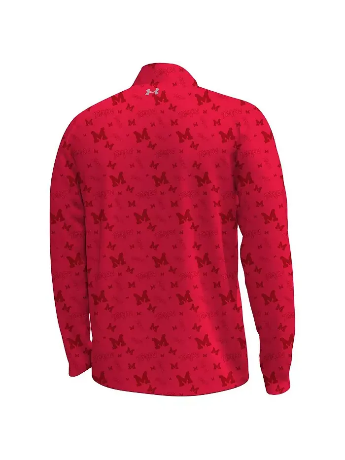 Мужская красная куртка Maryland Terrapins Gameday ArmourFuse с полузастежкой Under Armour — изображение 2 из 3