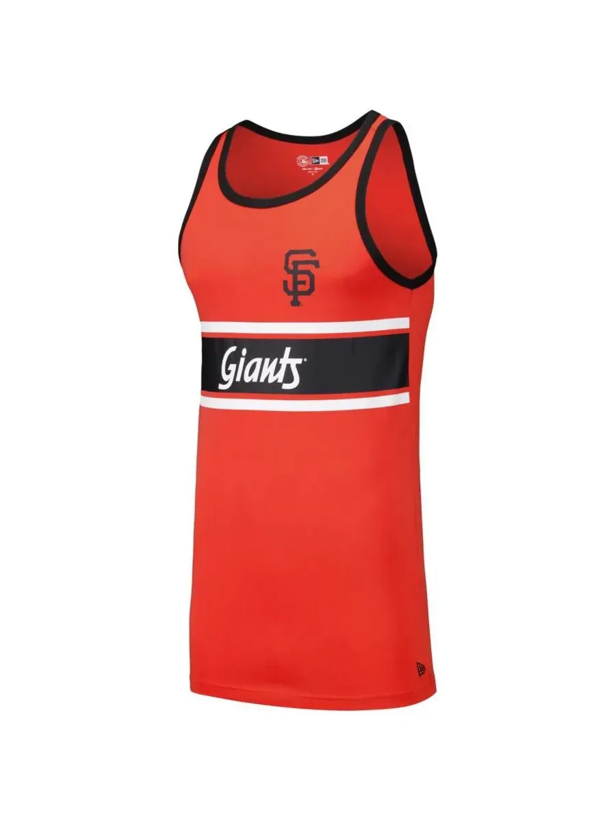 New Era Мужская оранжевая майка-топ с контрастной отделкой в стиле команды San Francisco Giants — изображение 3 из 3