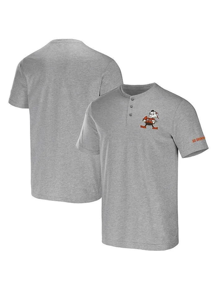Мужская футболка Henley Cleveland Browns из коллекции NFL x Darius Rucker от Heather Grey Fanatics