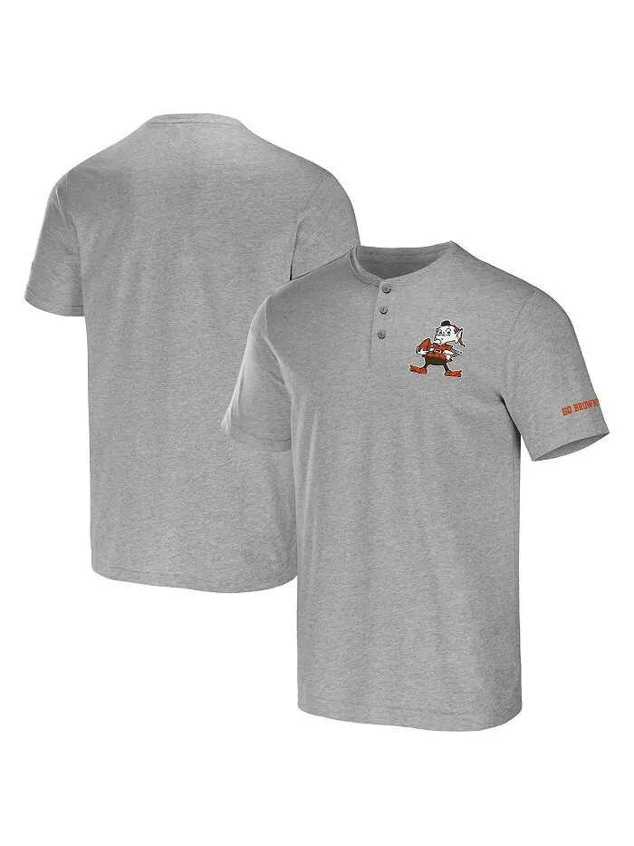 Мужская футболка Henley Cleveland Browns из коллекции NFL x Darius Rucker от Heather Grey Fanatics — изображение 2 из 4