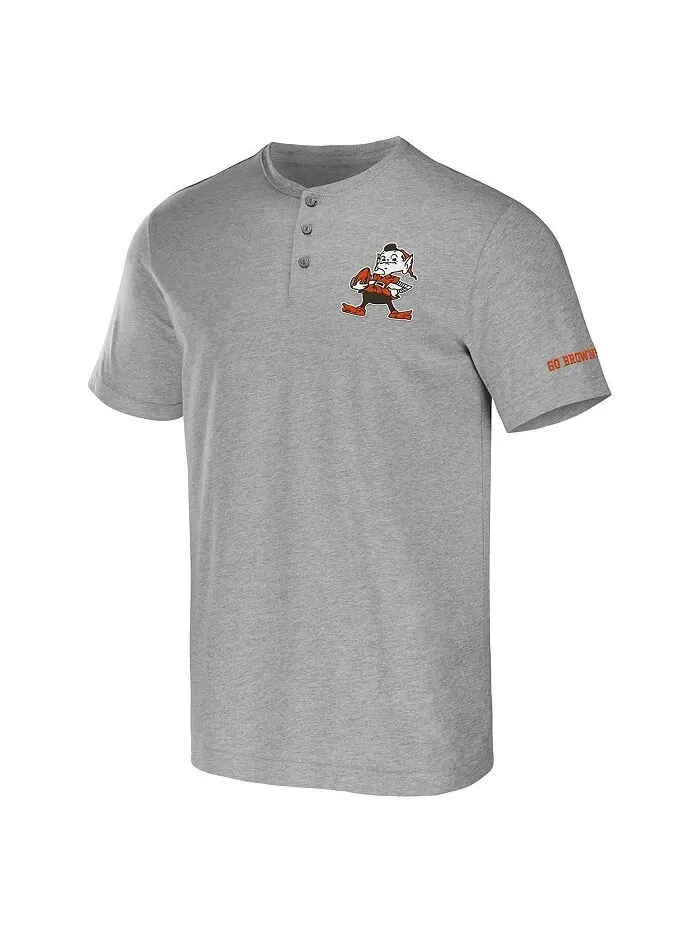 Мужская футболка Henley Cleveland Browns из коллекции NFL x Darius Rucker от Heather Grey Fanatics — изображение 3 из 4