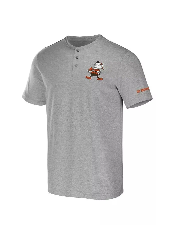 Мужская коллекция NFL x Darius Rucker от Heather Gray Cleveland Browns Henley футболка Fanatics — изображение 3 из 4