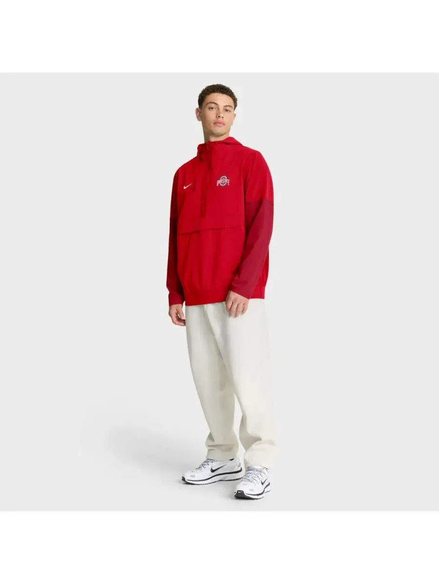 Мужская алая куртка-анорак с капюшоном и молнией в стиле Ohio State Buckeyes Nike — изображение 3 из 4, алый
