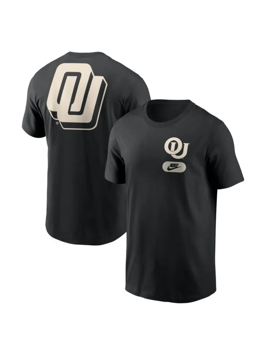Nike Мужская черная футболка Oklahoma Sooners Fashion 2-Hit