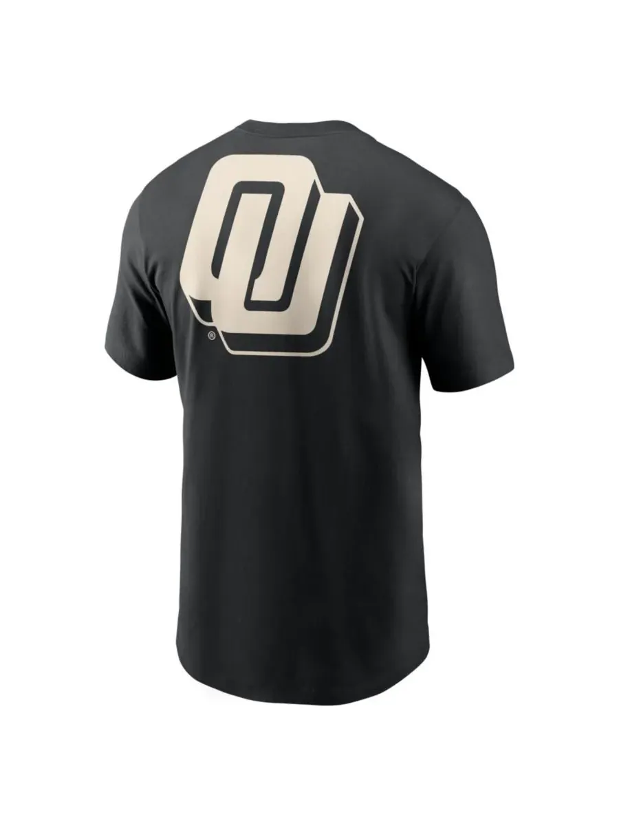 Nike Мужская черная футболка Oklahoma Sooners Fashion 2-Hit — изображение 2 из 3, черный