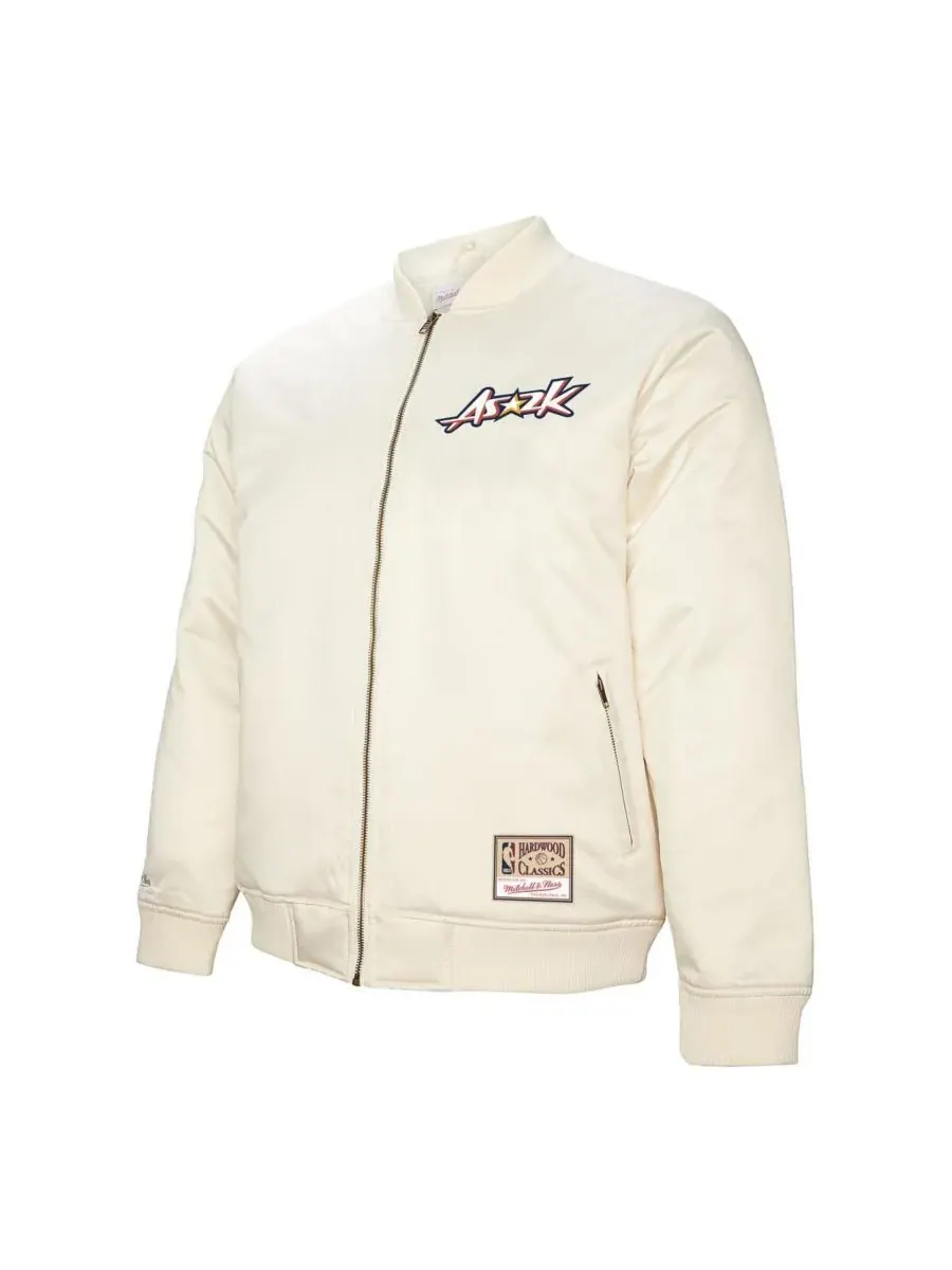 Mitchell & Ness Мужская кремовая атласная куртка на молнии, посвященная Матчу всех звезд НБА 2000 — изображение 2 из 3