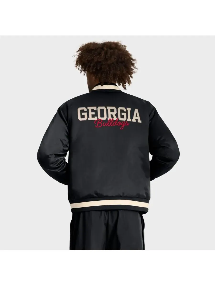 Nike Мужская черная куртка-бомбер Georgia Bulldogs Legacy с застежкой на кнопках — изображение 2 из 5, черный