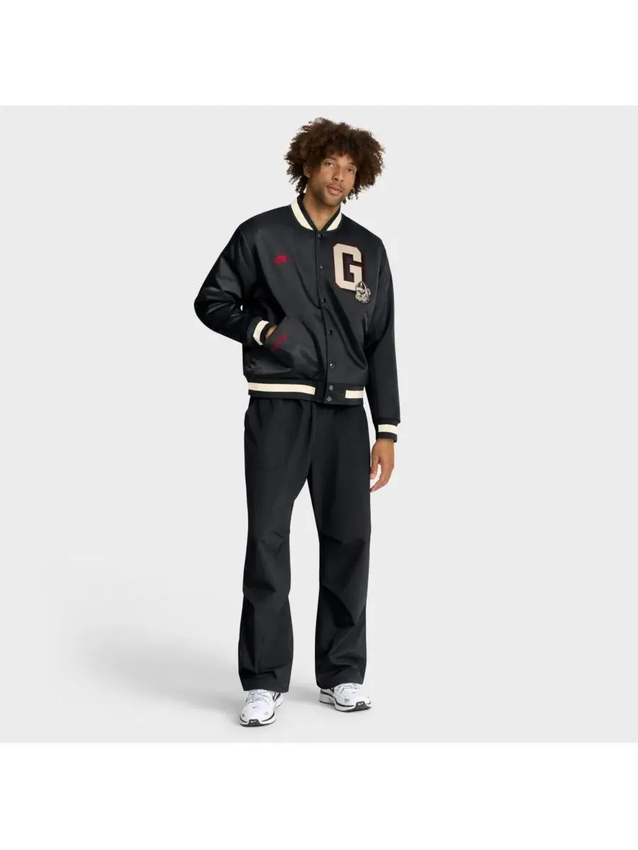 Nike Мужская черная куртка-бомбер Georgia Bulldogs Legacy с застежкой на кнопках — изображение 4 из 5, черный