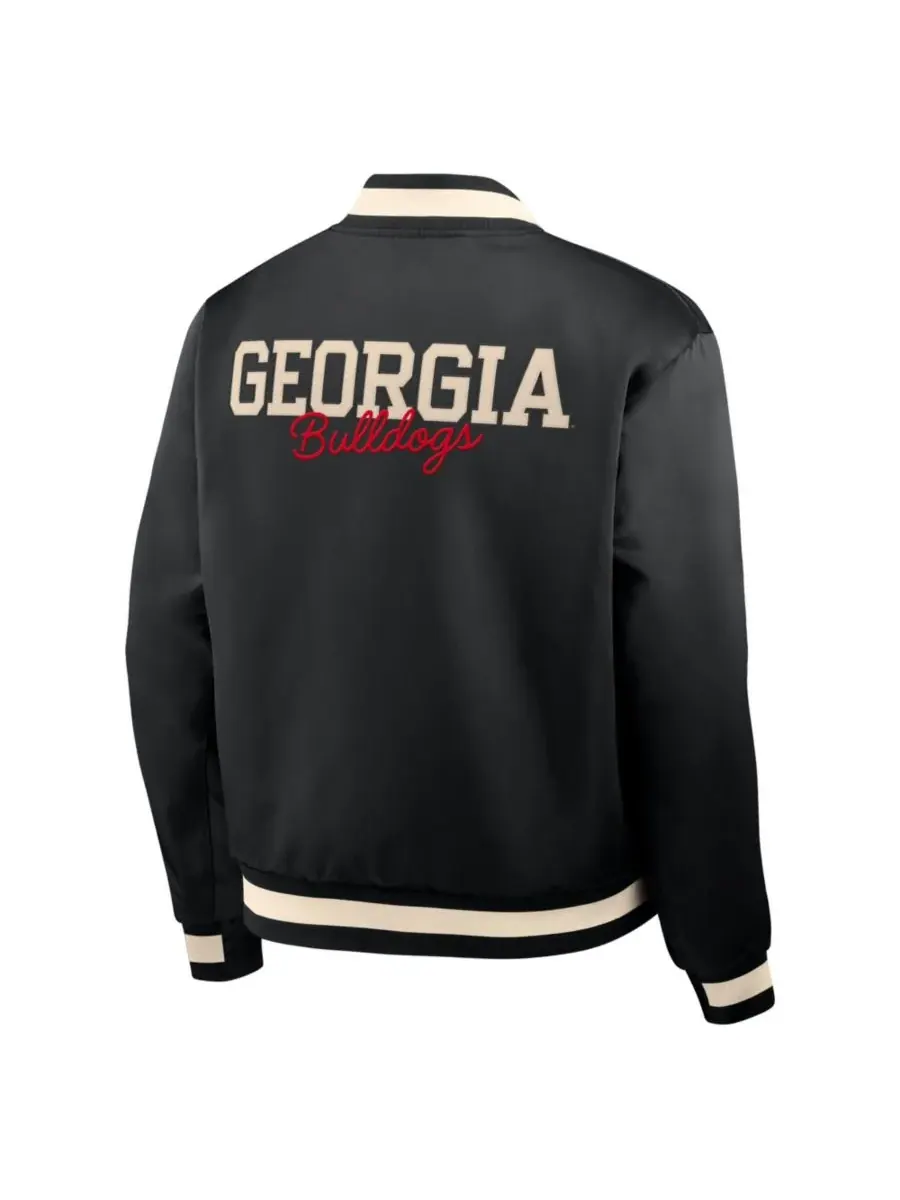 Nike Мужская черная куртка-бомбер Georgia Bulldogs Legacy с застежкой на кнопках — изображение 5 из 5, черный