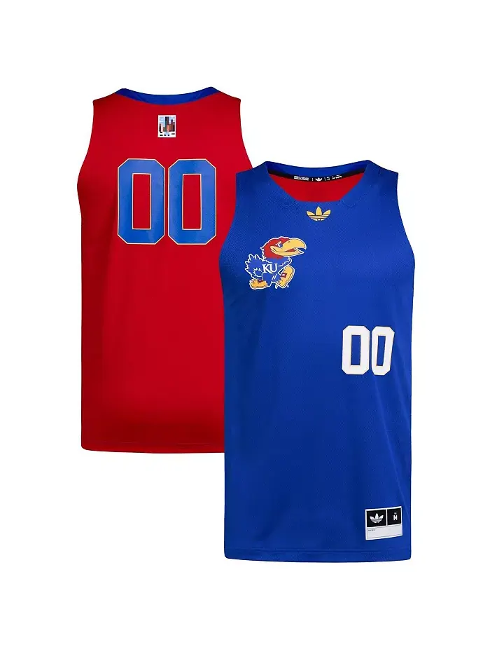Мужская баскетбольная майка 00 Royal/Red Kansas Jayhawks Black History Month adidas