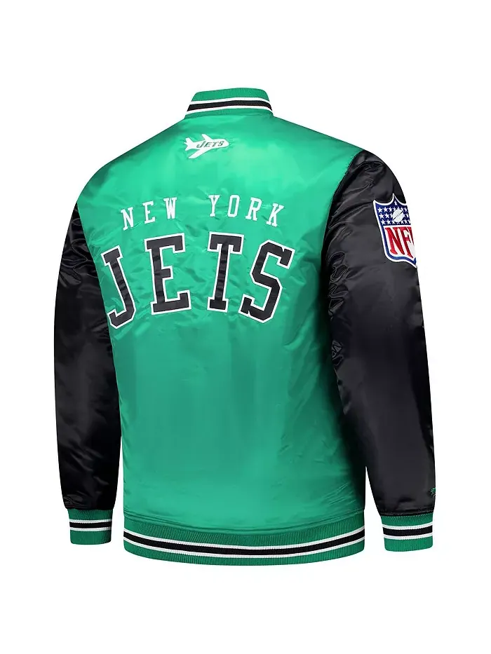 Мужская атласная куртка New York Jets цвета келли-грин Mitchell & Ness — изображение 3 из 3