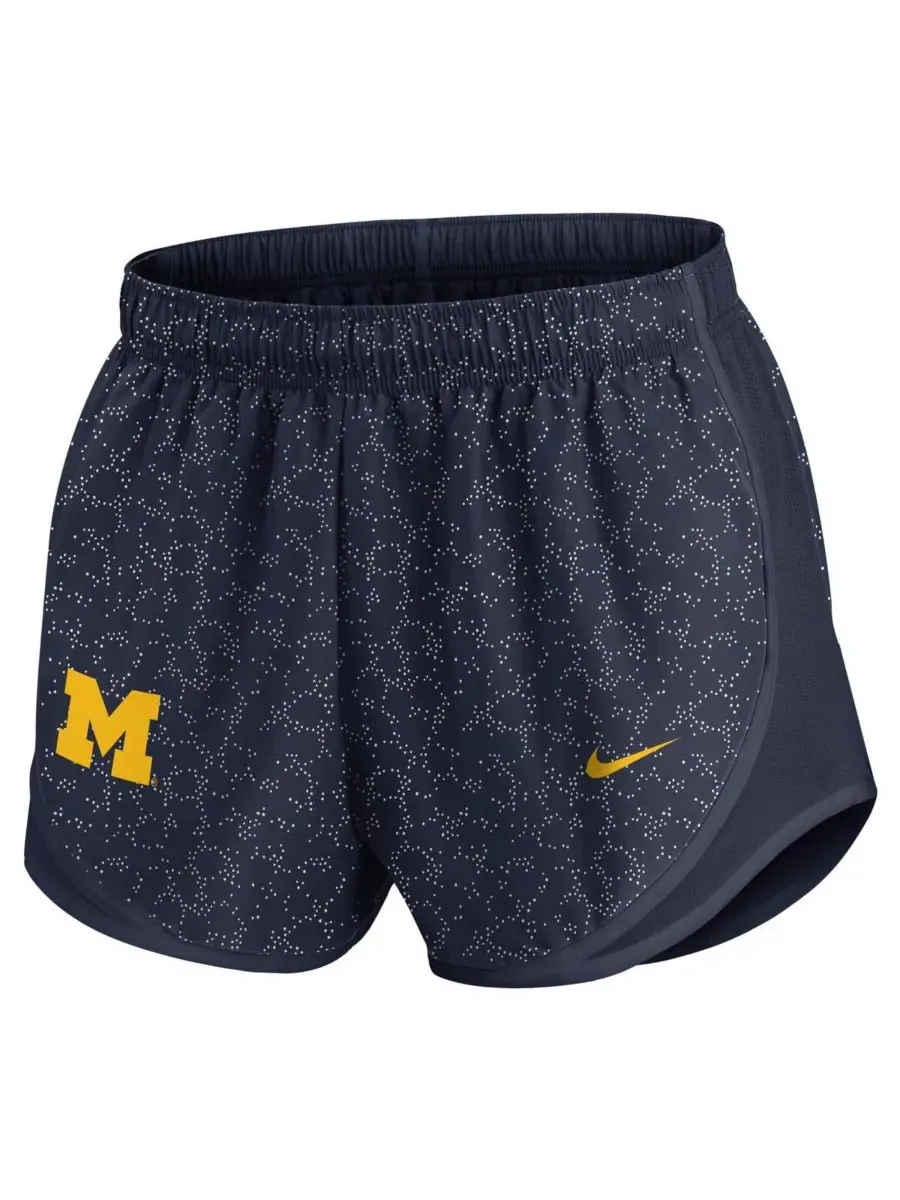 Nike Женские темно-синие шорты Michigan Wolverines Tempo Pattern Dri-FIT — изображение 3 из 4, темно-синий