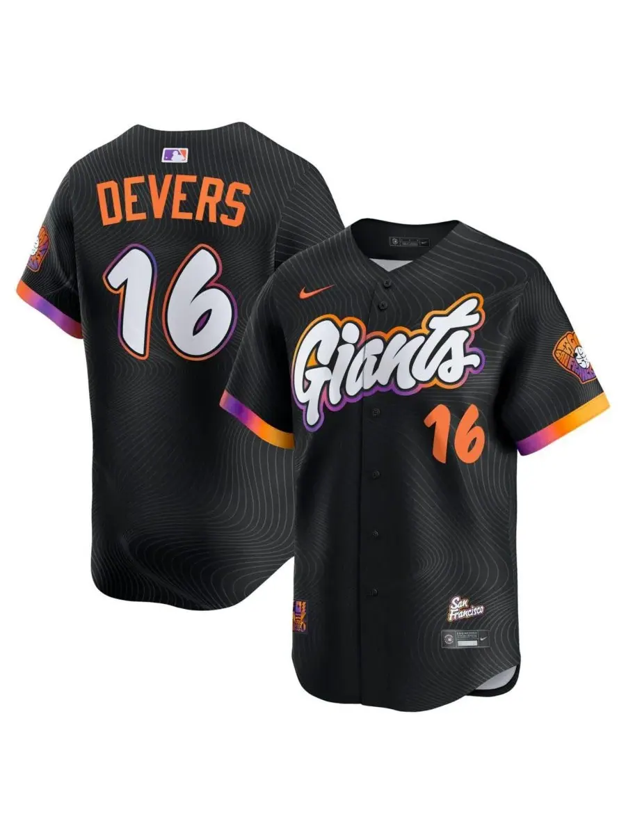 Nike Мужская черная футболка Рафаэля Деверса, San Francisco Giants, лимитированная серия City