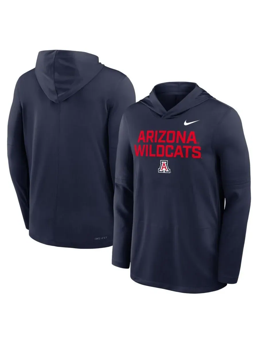 Nike Мужская темно-синяя толстовка с длинным рукавом Arizona Wildcats 2025 Sideline Performance — изображение 4 из 5