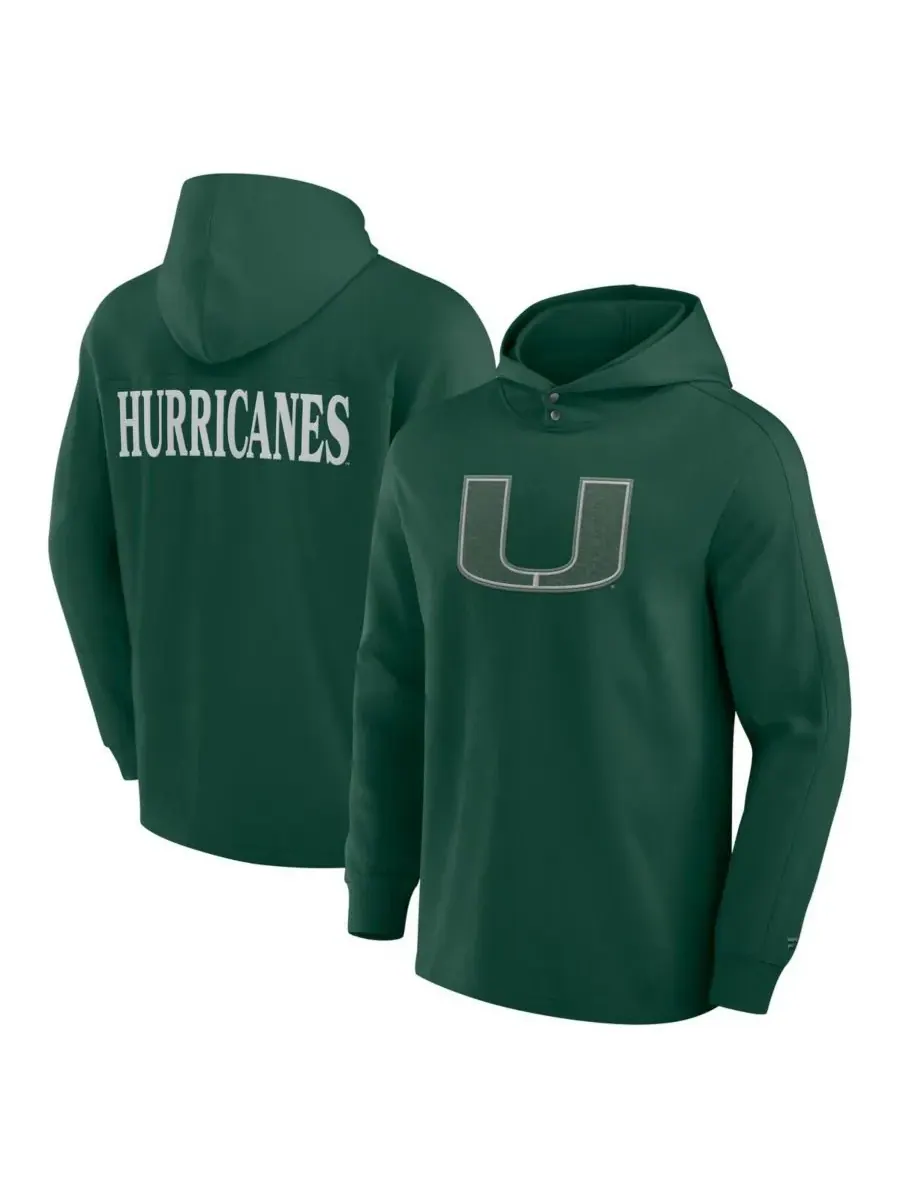 Fanatics Мужская зеленая толстовка с капюшоном Miami Hurricanes Blaze Tri-Blend