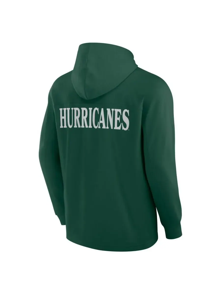 Fanatics Мужская зеленая толстовка с капюшоном Miami Hurricanes Blaze Tri-Blend — изображение 2 из 3, зеленый