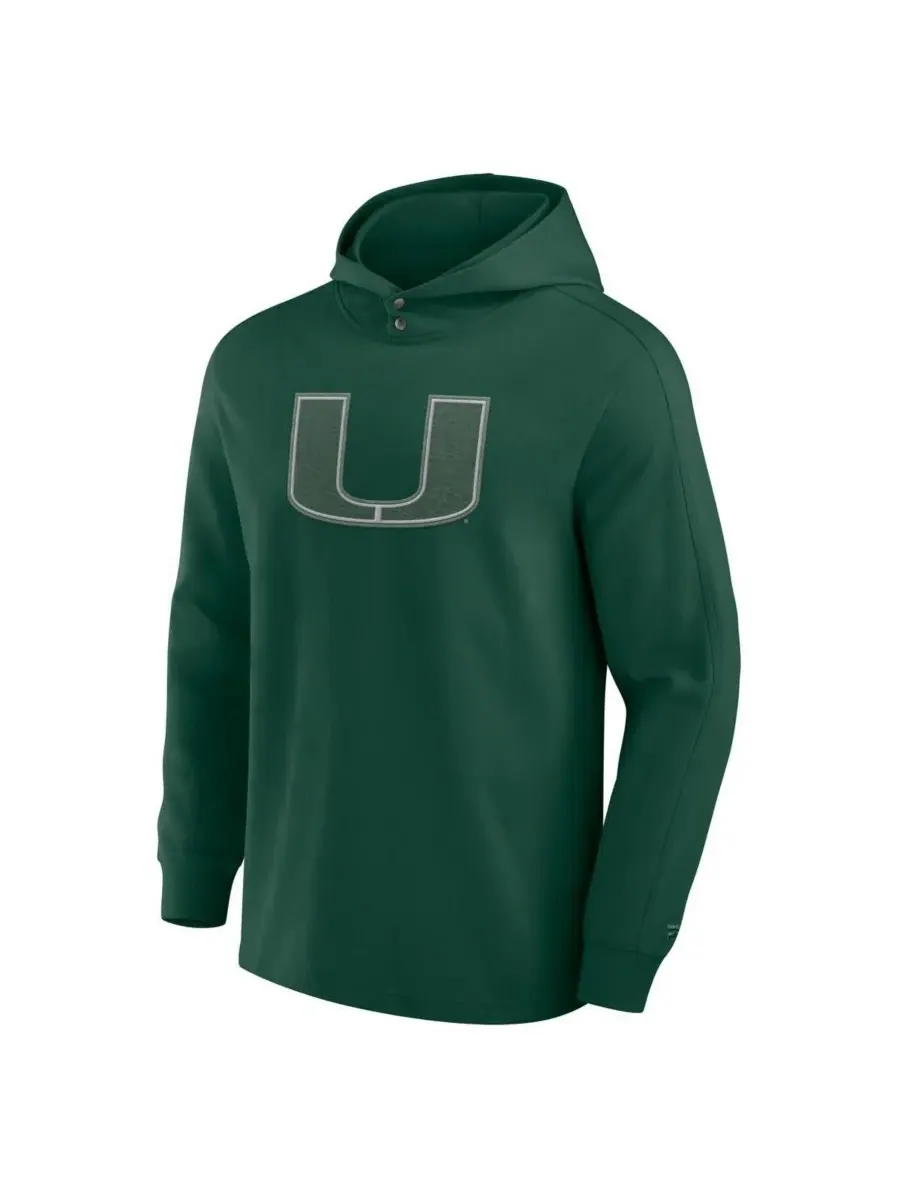 Fanatics Мужская зеленая толстовка с капюшоном Miami Hurricanes Blaze Tri-Blend — изображение 3 из 3, зеленый