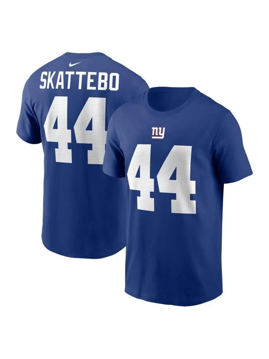 Мужская футболка Cam Skattebo Royal New York Giants с именем и номером игрока Nike