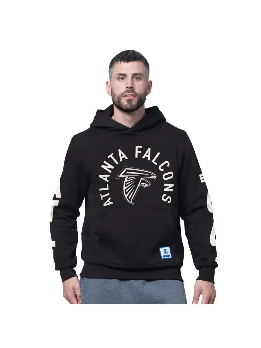 Starter Мужская черная флисовая толстовка с капюшоном Atlanta Falcons Handoff