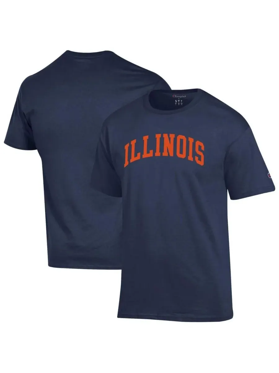 Champion Мужская футболка Navy Illinois Fighting Illini Basic Arch