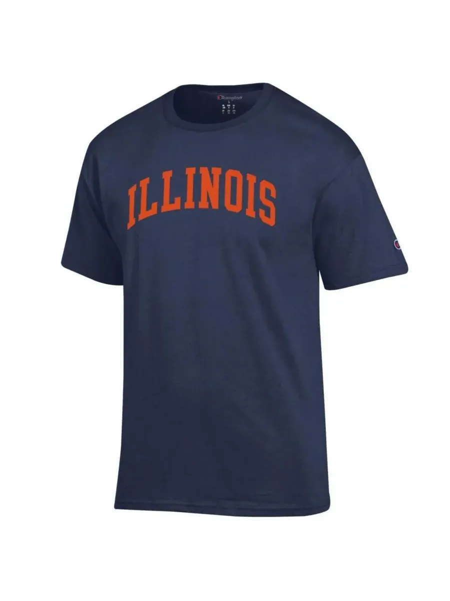 Champion Мужская футболка Navy Illinois Fighting Illini Basic Arch — изображение 2 из 3, темно-синий