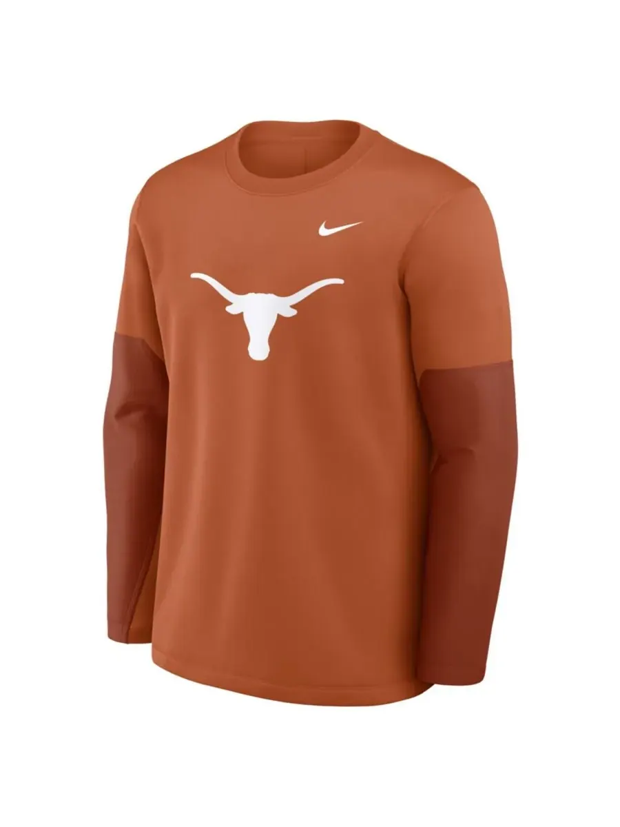 Nike Мужская футболка с длинным рукавом Texas Orange Texas Longhorns 2025 Sideline Coach Performance — изображение 5 из 5