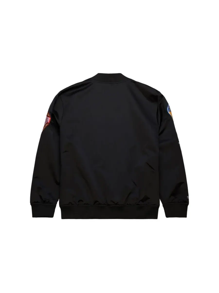 Mitchell & Ness Мужская черная атласная куртка Golden State Warriors Blackout Collection в — изображение 2 из 5, черный