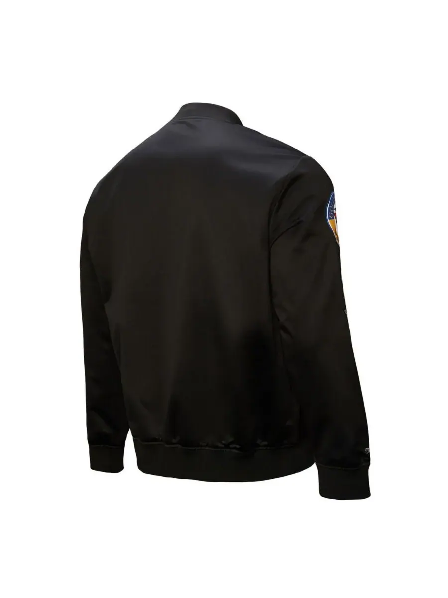 Mitchell & Ness Мужская черная атласная куртка Golden State Warriors Blackout Collection в — изображение 4 из 5, черный