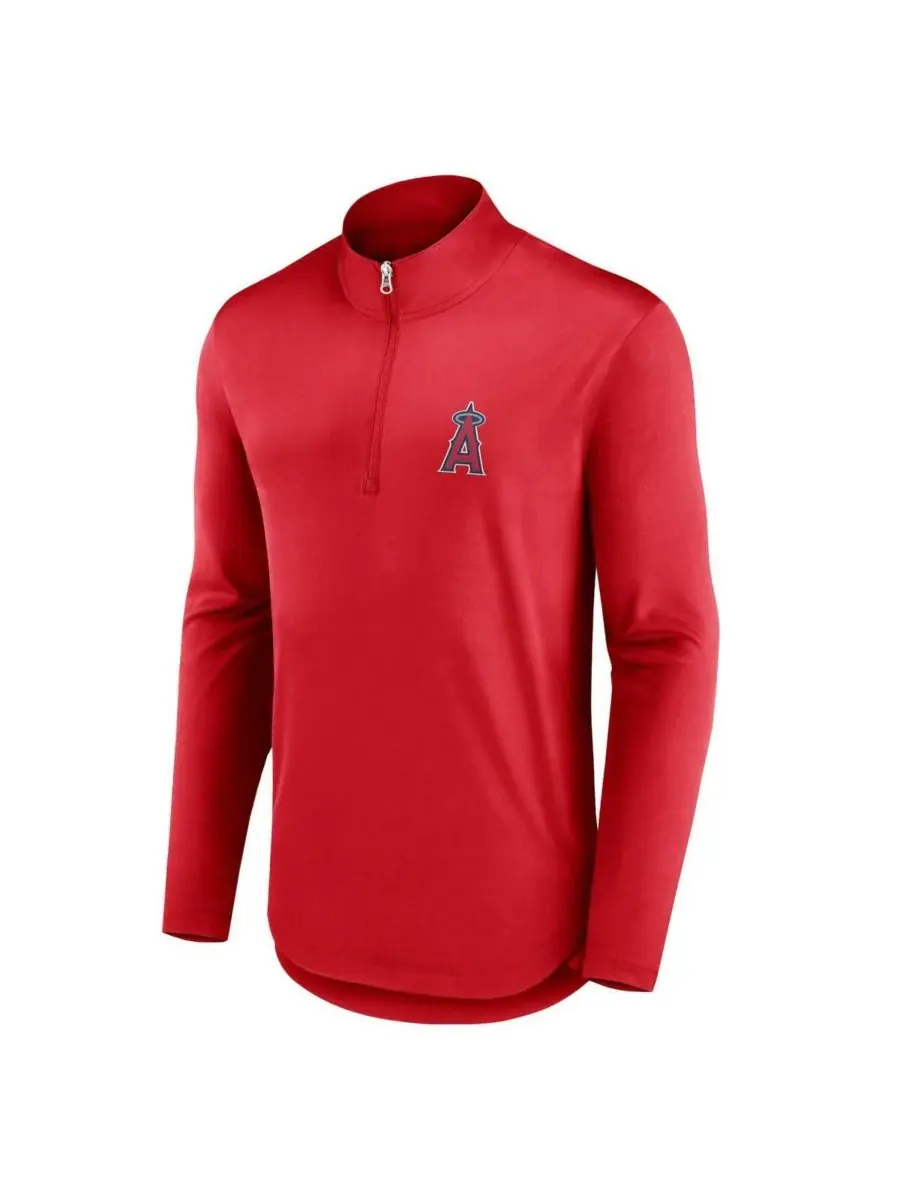 Fanatics Мужская красная футболка на молнии с изображением квотербека команды Los Angeles Angels — изображение 2 из 3