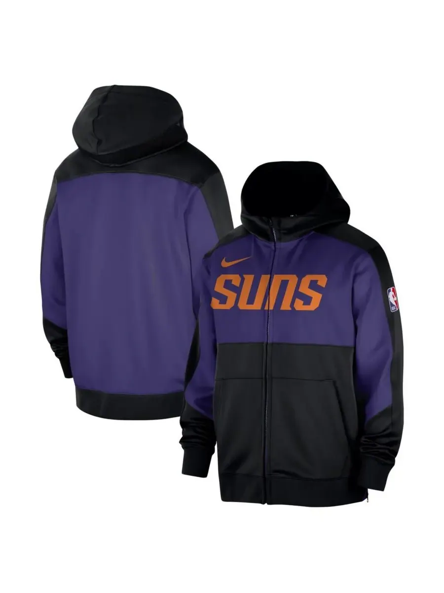 Nike Мужская черная толстовка на молнии Phoenix Suns Authentic On-Court Showtime Performance