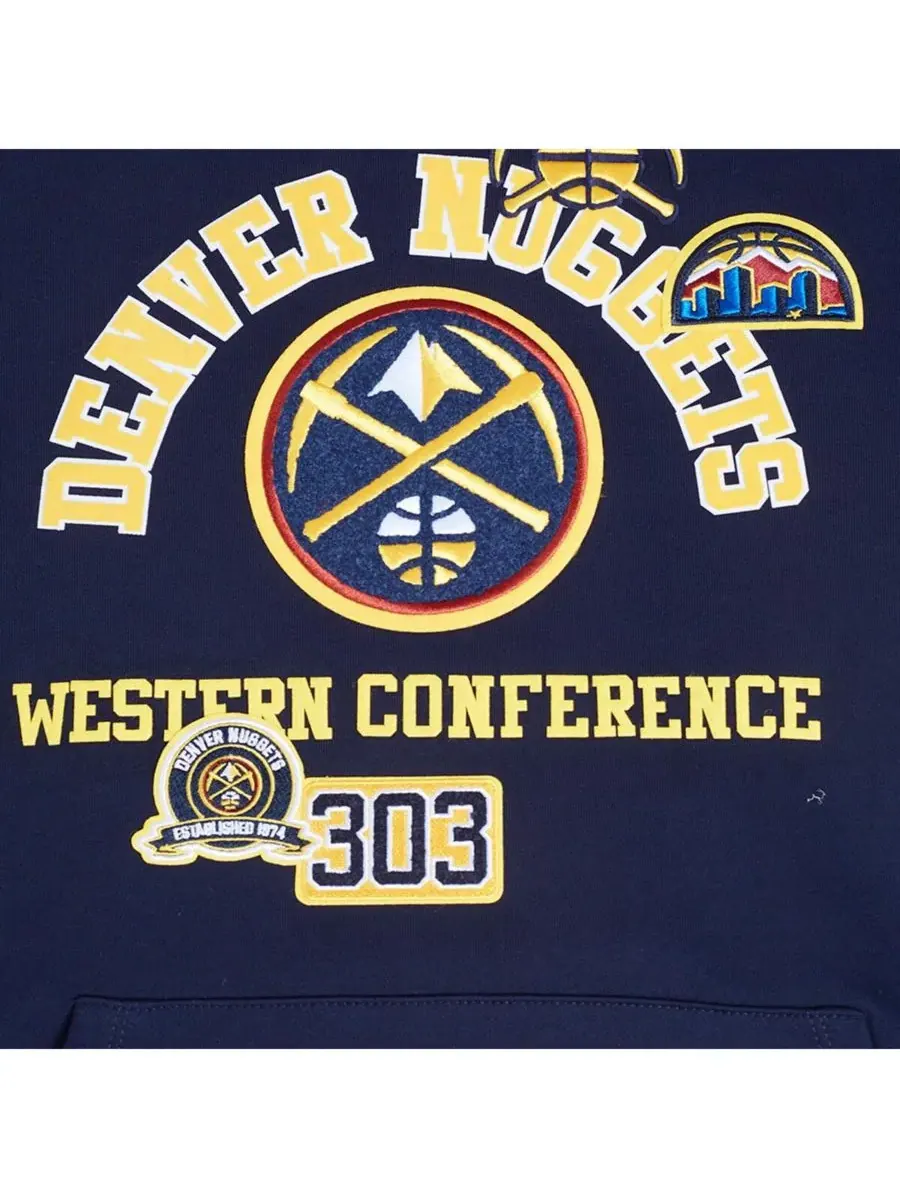 Pro Standard Мужская темно-синяя толстовка с капюшоном Denver Nuggets Area Code — изображение 2 из 5, темно-синий