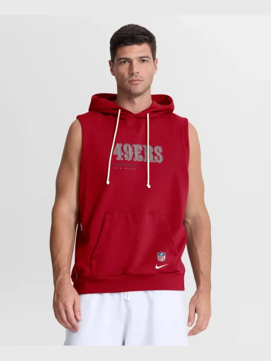 Безрукавный худи с капюшоном San Francisco 49ers Sideline Standard Issue Dri-FIT Nike