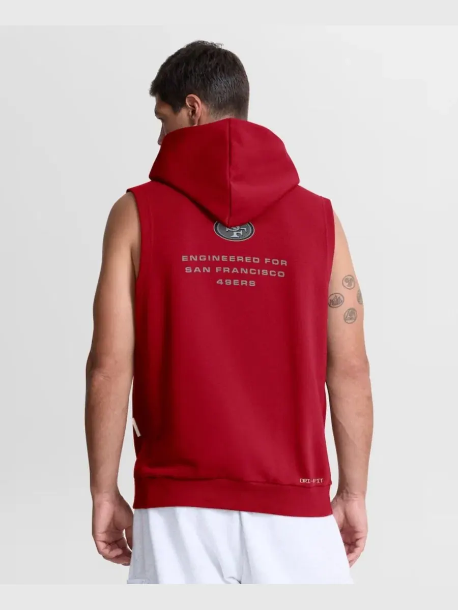 Безрукавный худи с капюшоном San Francisco 49ers Sideline Standard Issue Dri-FIT Nike — изображение 2 из 5, алый