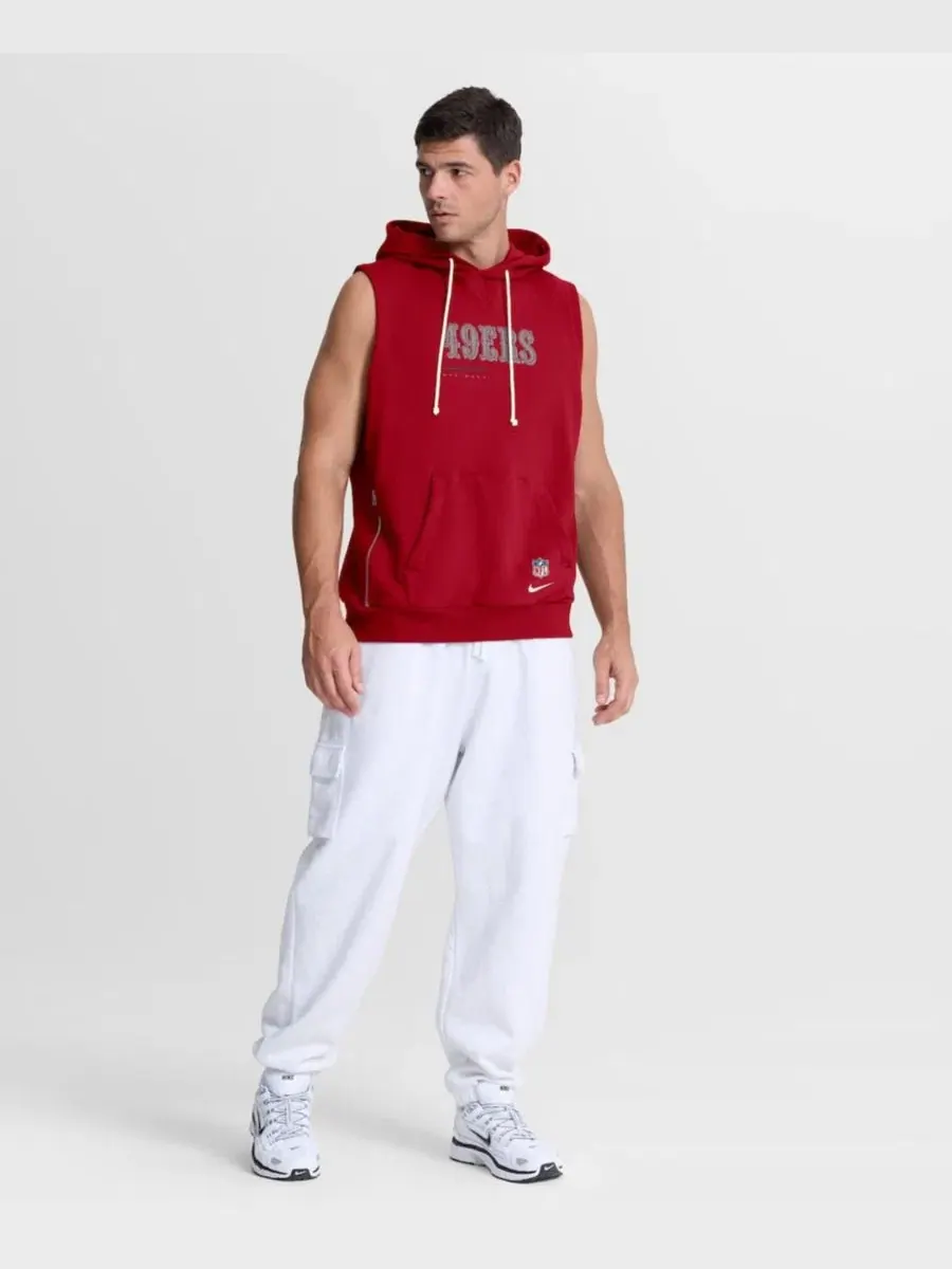 Безрукавный худи с капюшоном San Francisco 49ers Sideline Standard Issue Dri-FIT Nike — изображение 3 из 5, алый